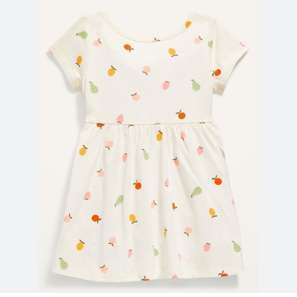 Colorful Fruits Jersey Knit Baby Dress
